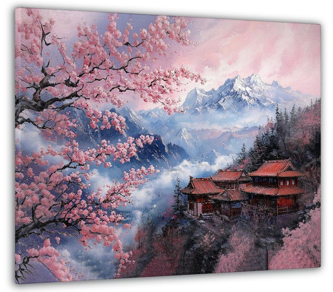 Картина на холсте МАKO " Дом среди сакур " 50x70 см MK10530_5070