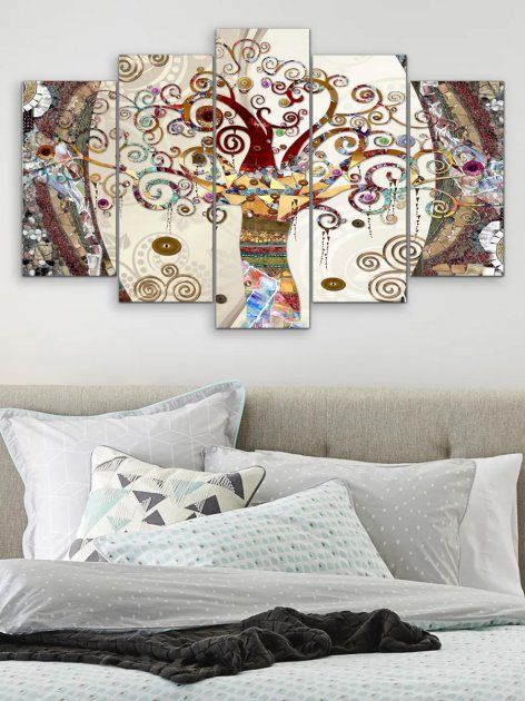Модульна картина на стіну у вітальні / спальні "Древо життя" 5 частин 80 x 140 см (MK50200)