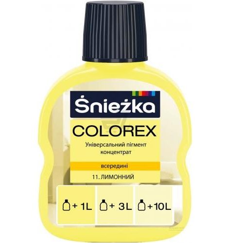 Універсальний пігментний концентрат Sniezka Colorex 11 лимонний 100 мл (102113), Лимонный, Лимонний
