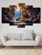 Модульная картина MAKO " Семья львов на фоне водопада " 80x125 см MK50579