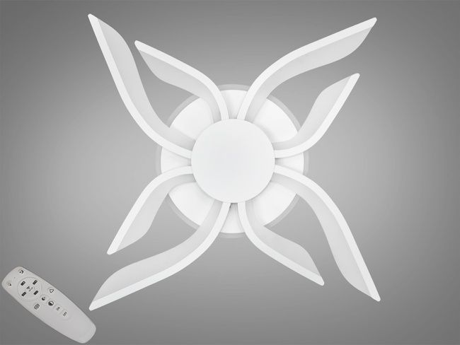 Оригінальна led люстра з пультом, диммером, підсвіткою, 67W, біла