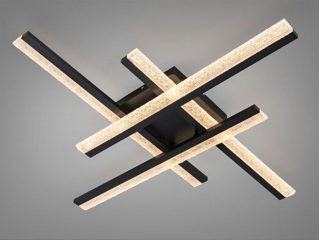 Стельова LED люстра Diasha MX3068 57W чорний акрилові розсіювачі сучасний дизай
