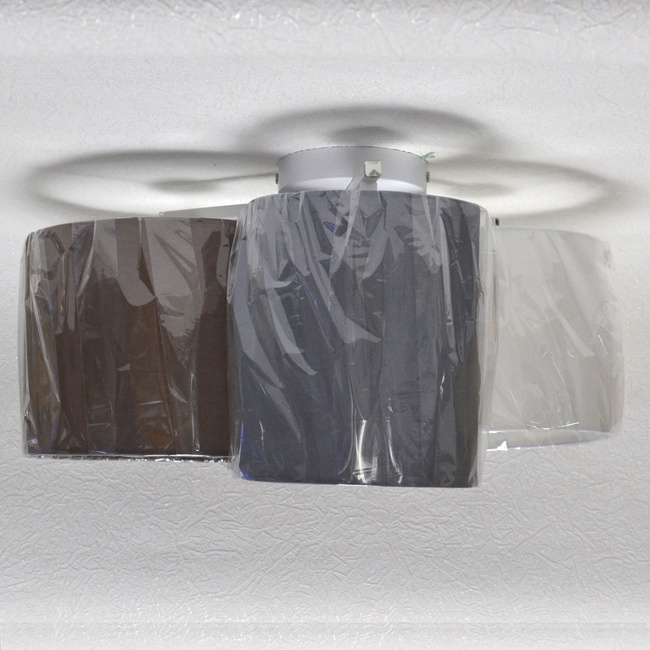 Люстра текстильні плафони коричневий сірий білий 3 лампи, Серый, Сірий