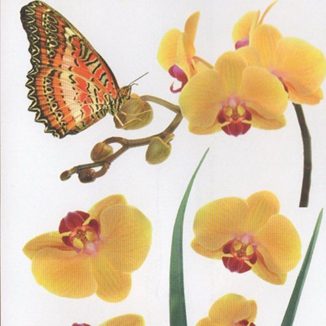 Наклейка декоративная АртДекор №16 Желтая орхидея (429-16)