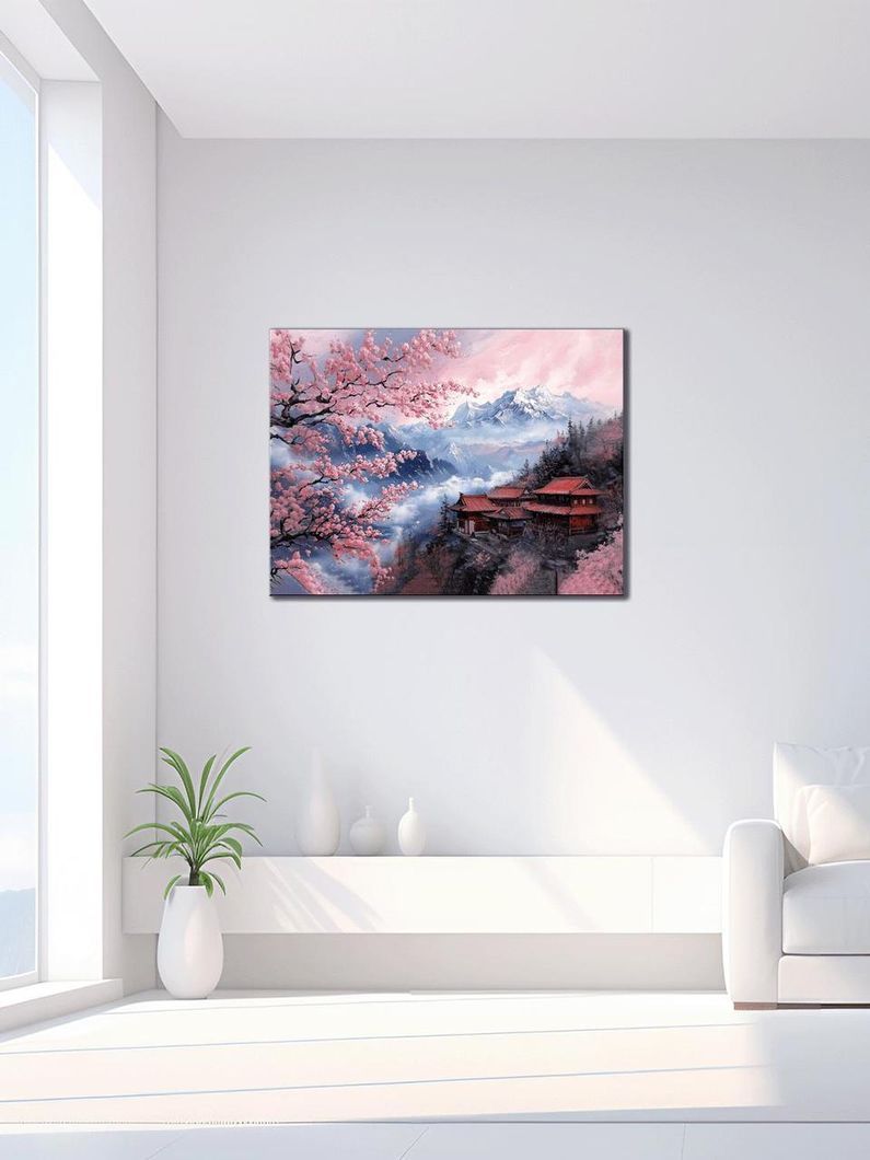 Картина на холсте МАKO " Дом среди сакур " 50x70 см MK10530_5070