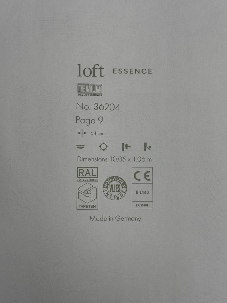 Шпалери вінілові на флізеліновій основі бежеві Marburg Loft 1,06 х 10,05м (36204)