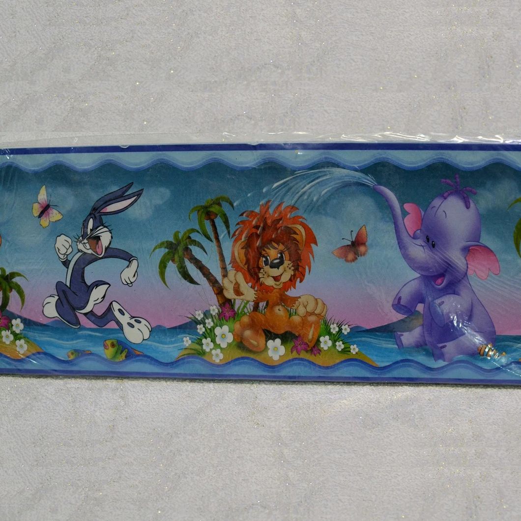 Бордюри для шпалер дитячі герої мультфільмів ширина 12 см (104272), Разные цвета, Різні кольора