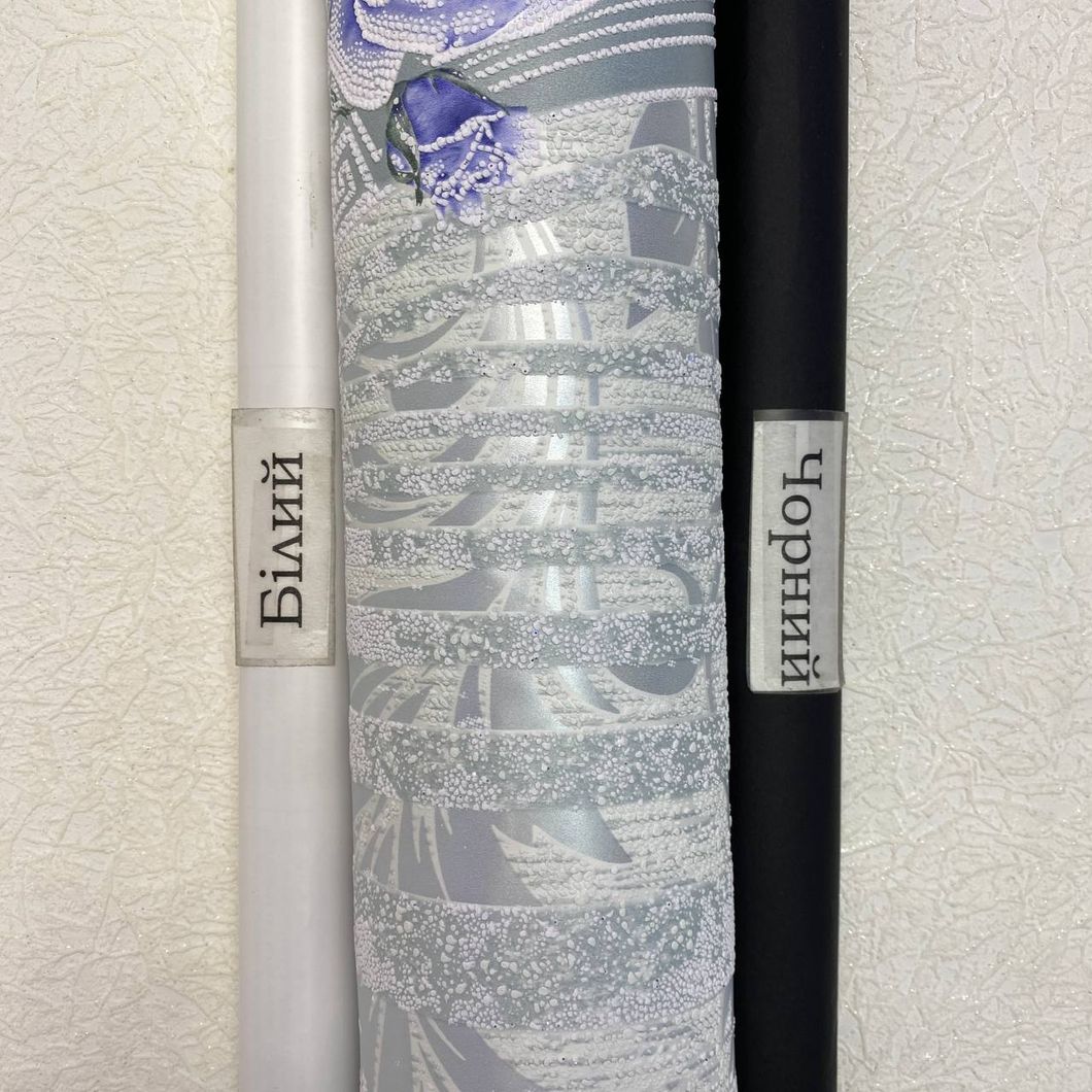 Шпалери акрилові на паперовій основі Слов'янські шпалери Garant В77,4 Троянда сіро-блакитні 0,53 х 10,05м (7099-04)