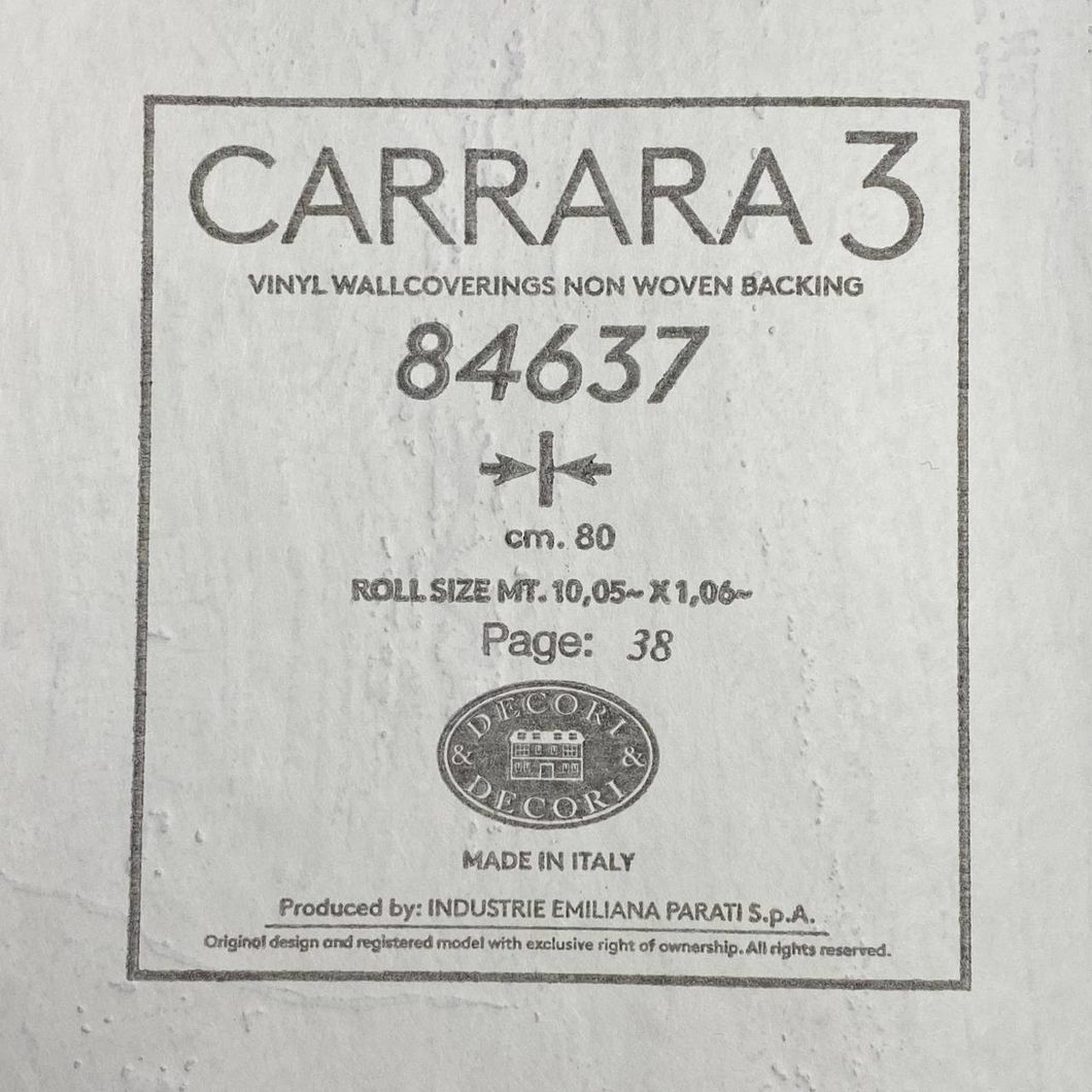 Шпалери вінілові на флізеліновій основі Emiliana Parati Carrara сіро-бежевий 1,06 х 10,05м (84637)