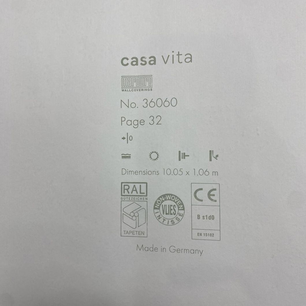 Обои виниловые на флизелиновой основе Marburg Casa Vita светло-бежевый 1,06 х 10,05м (36060)
