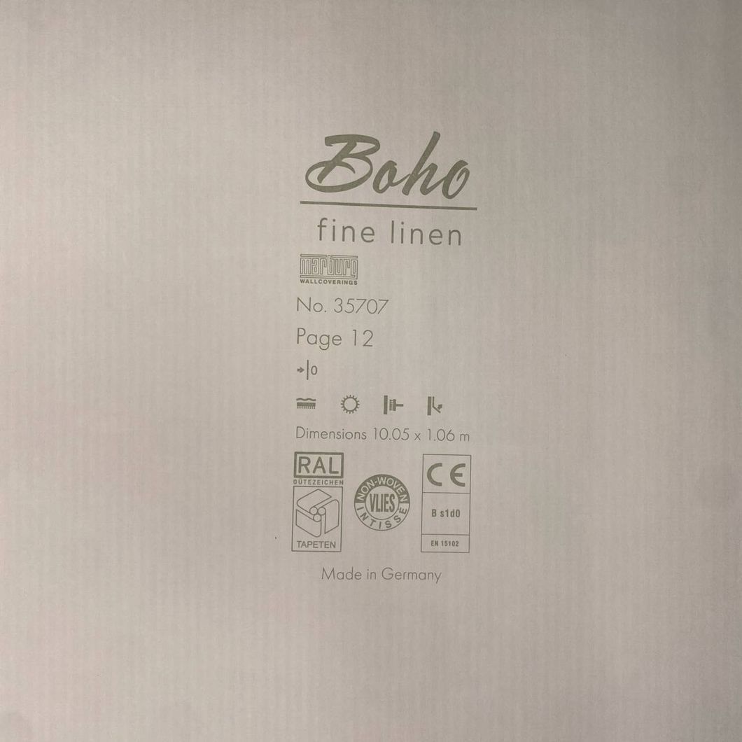 Шпалери вінілові на флізеліновій основі Marburg Boho світло бежеві 1,06 х 10,05м (35707)