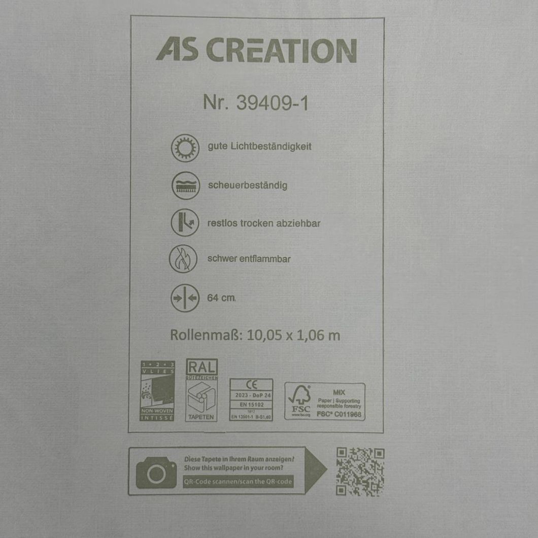 Обои виниловые на флизелиновой основе белые AS Creation Royal Botanic 1,06 х 10,05м (39409-1)