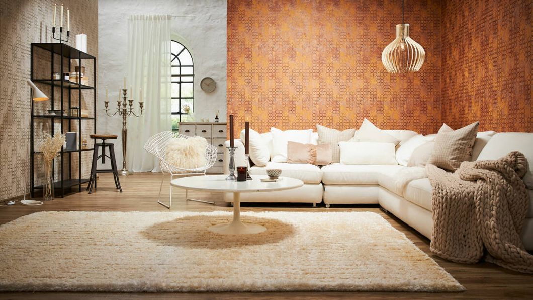 Обои виниловые на флизелиновой основе AS Creation New Walls терракотовый 1,06 х 10,05м (37488-4)
