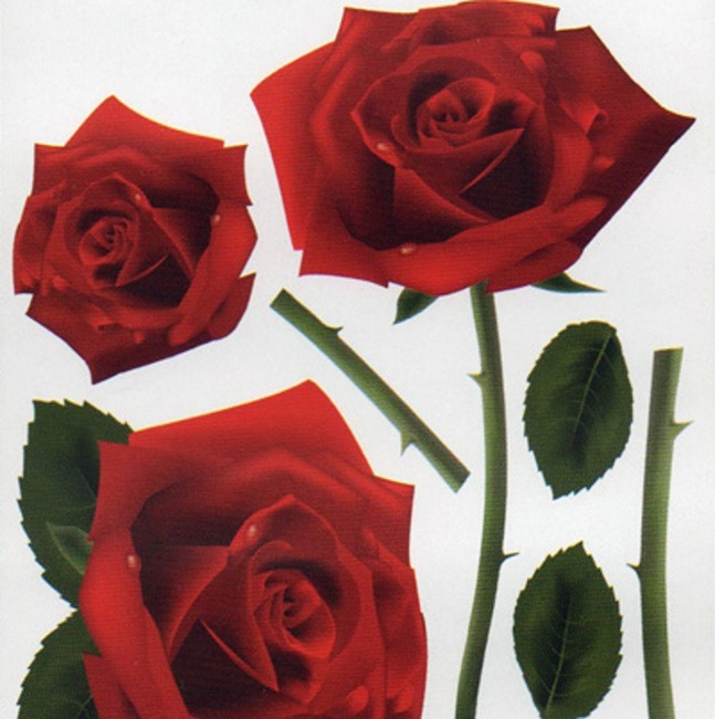 Наклейка декоративная АртДекор №18 Алые розы (430-18)