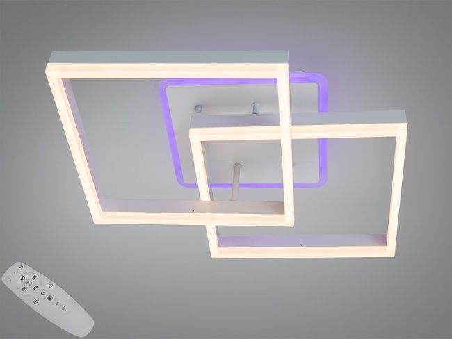 Стельова LED люстра біла 64W пульт димер 3 кольори