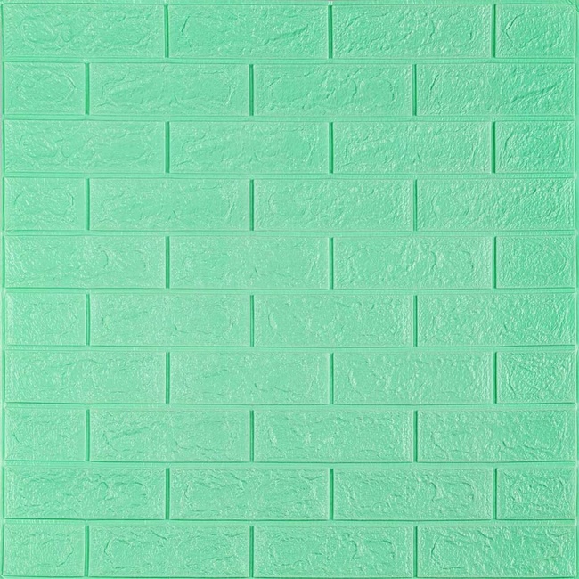 Панель стеновой самоклеящийся декоративный 3D Кирпич 700х770х5мм (012-5), Зелёный, Зелёный