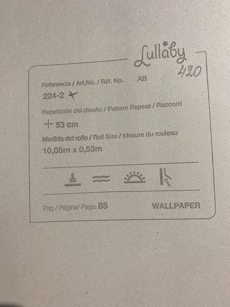 Обои бумажные ICH Lullaby розовый 0,53 х 10,05м (224-2)