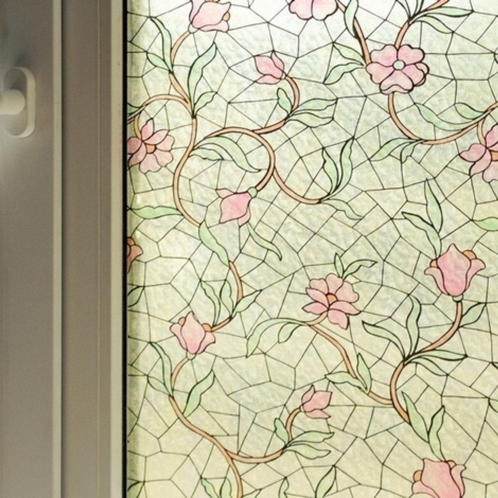Самоклейка вітражна Patifix Квіти ліана жовтий 0,9 х 1м (91-2240), Жовтий, Жовтий