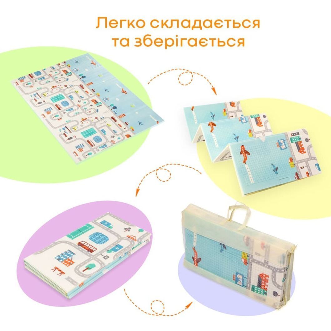 Детский складной развивающий термоковрик "Дорога | Лес" 200х150х0.6см (235) SW-00000155, Разные цвета, Разные цвета