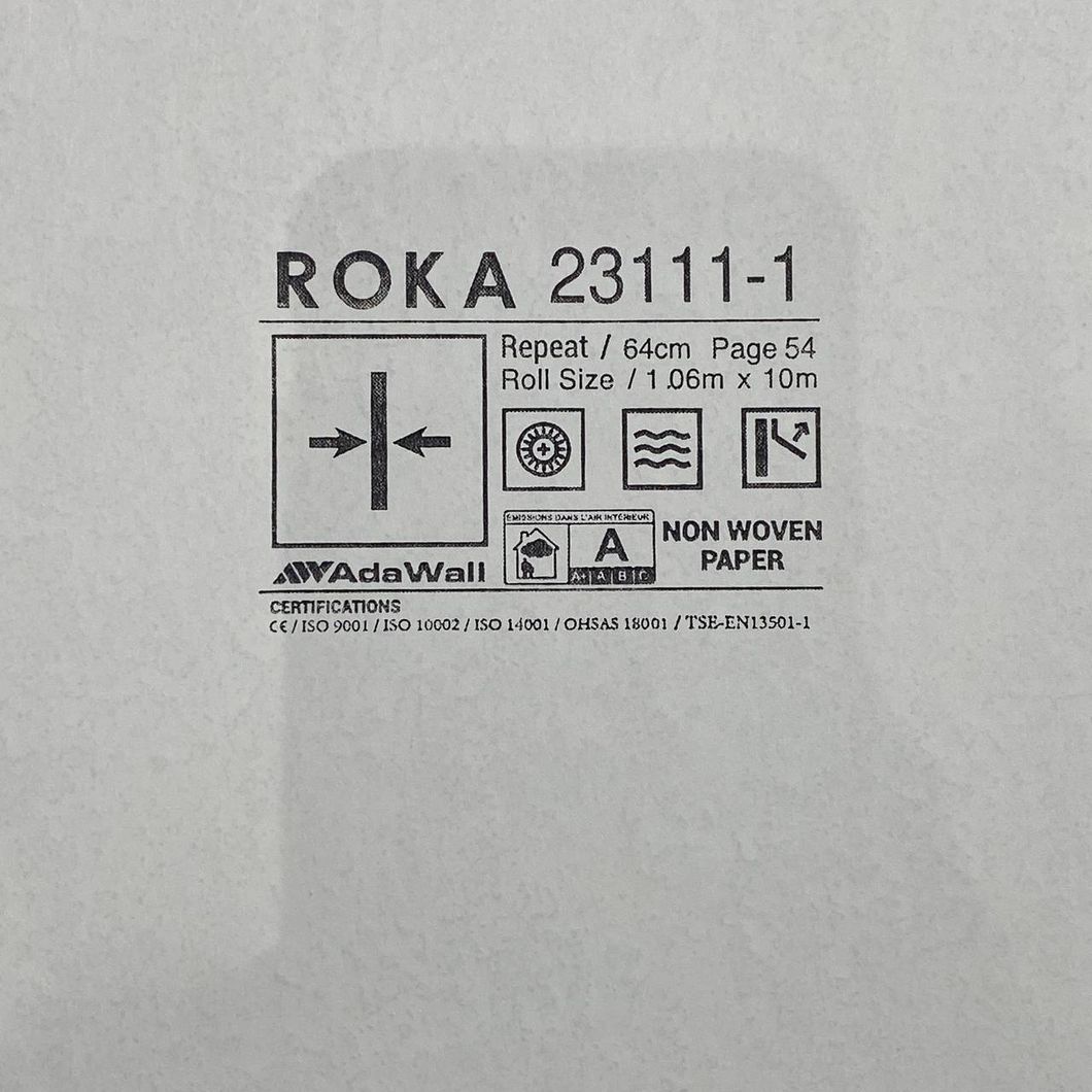 Обои виниловые на флизелиновой основе светло-серый Roka AdaWall 1,06 х 10м (23111-1)
