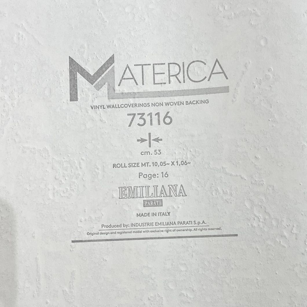 Обои виниловые на флизелиновой основе темно-бежевый Materica (Emiliana Parati) 1,06 х 10,05м (73116)