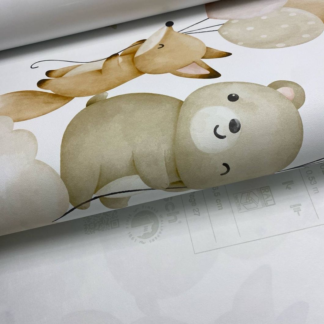 Обои виниловые на флизелиновой основе белые Rasch Kids' World 2 0,53 х 10,05м (302110)