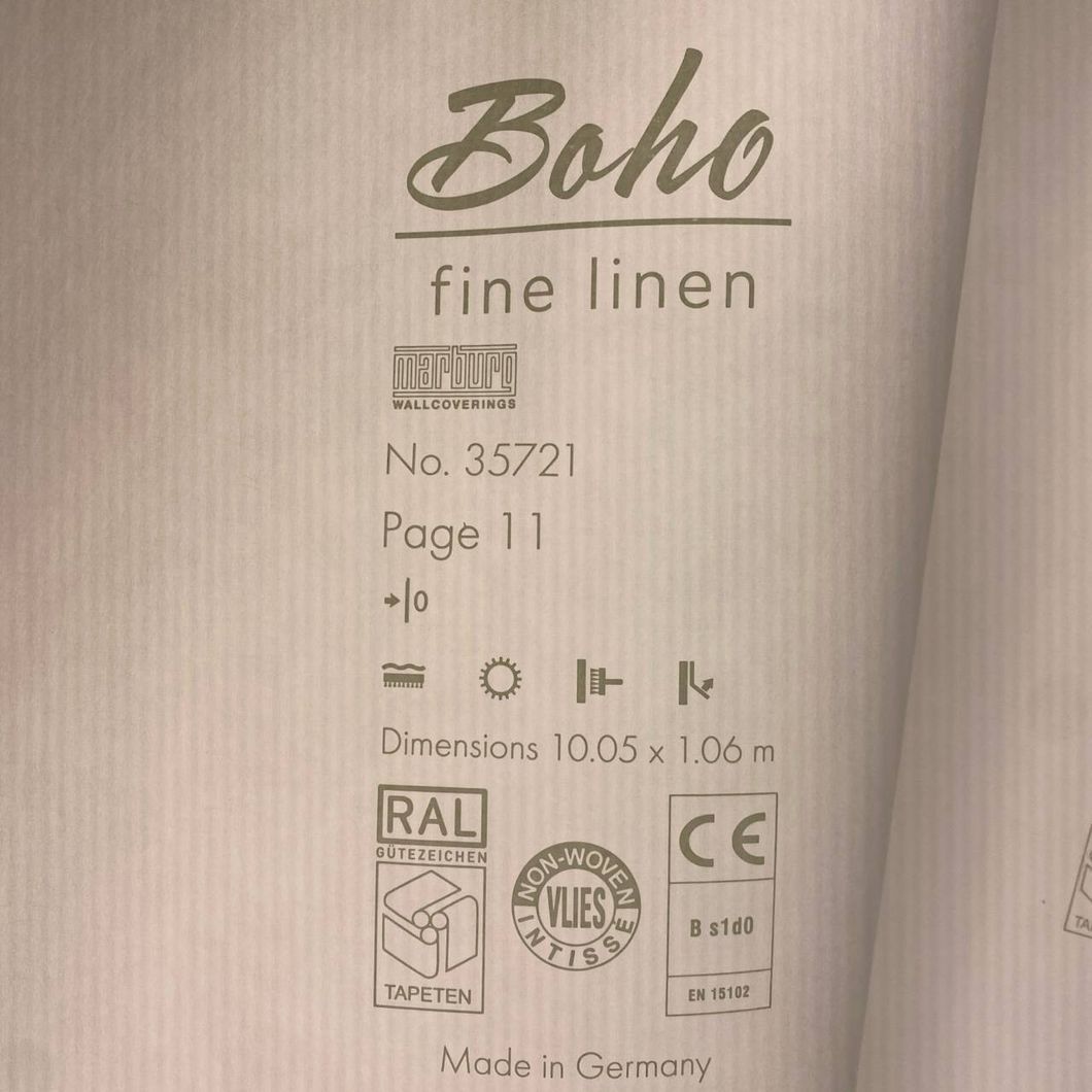 Шпалери вінілові на флізеліновій основі Marburg Boho зелені 1,06 х 10,05м (35721)