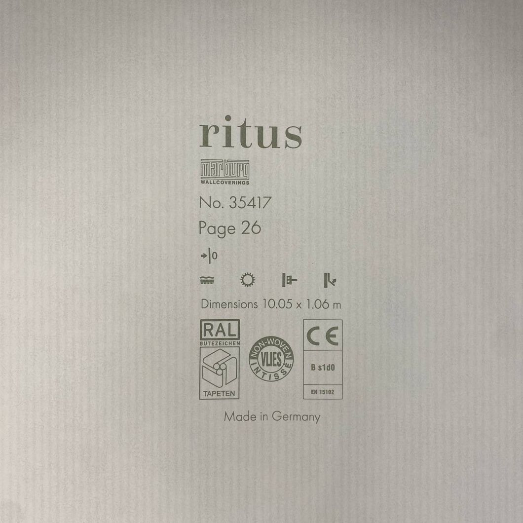 Шпалери вінілові на флізеліновій основі Marburg Ritus Сірі 1,06 х 10,05м (35417)