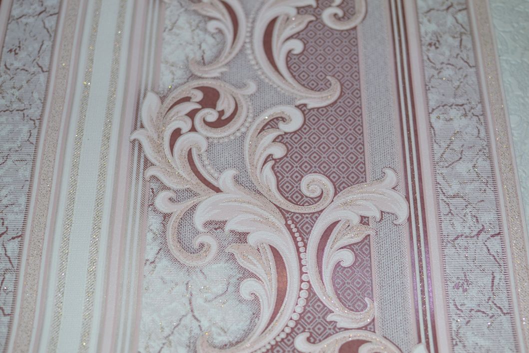 Шпалери вінілові на паперовій основі Слов'янські шпалери B53,4 Імперія 2 рожевий 0,53 х 10,05м (5555 - 06)