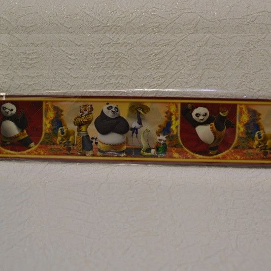 Бордюри для шпалер дитячі Панда кунг-фу ширина 5.5 см (104937), Разные цвета, Різні кольора