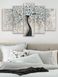 Модульна картина велика у вітальню/спальню "Абстракція - дерево з квітами" 5 частин 80 х 140 см (MK50149)