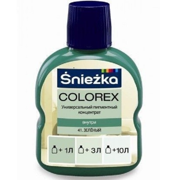 Универсальный пигментный концентрат Colorex Sniezka 41 зелёный 100 мл (102115), Зелёный, Зелёный