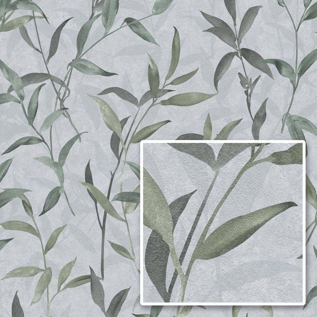 Обои виниловые на флизелиновой основе SINTRA Liana 250501 (1,06х10,05м), Зелёный, Зелёный