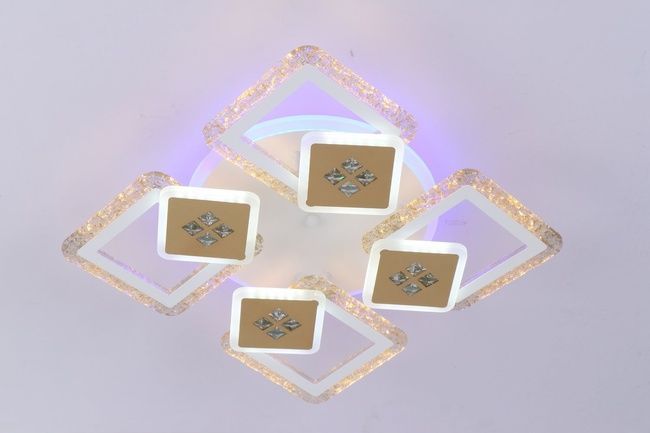 Люстра світлодіодна V K39940-4+4+1 WT+gold з пультом, Білий4