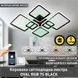Смарт люстра управляемая светодиодная OVAL RGB 7S 120 Вт SMART 960x750x110 мм Черная, Чорний