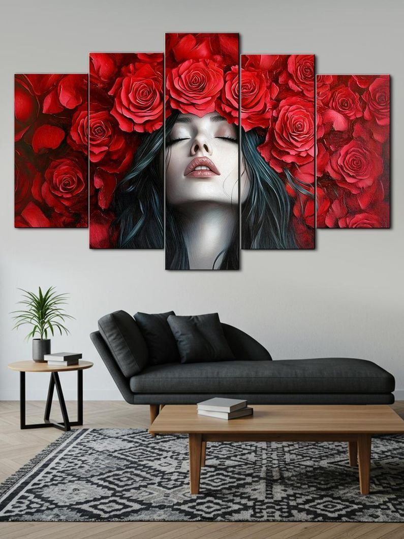 Модульная картина MAKO "Венок из красных роз " 80x125 см MK50630