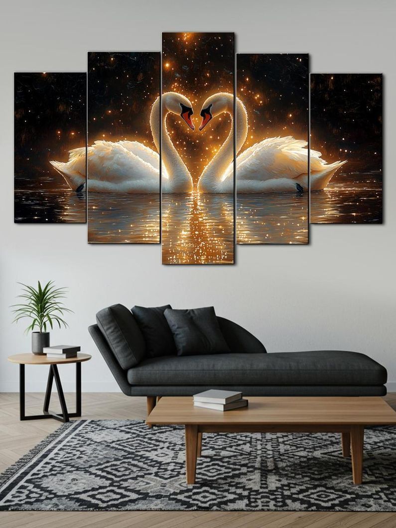 Модульная картина MAKO " Лебединая нежность" 80x125 см MK50581