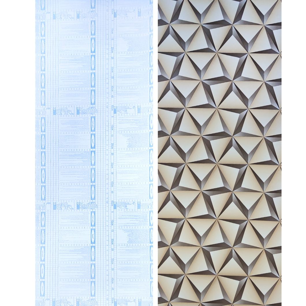 Самоклеющаяся декоративная пленка бежевые 3D треугольники 0,45Х10М (KN-X0205-1), Бежевый, Бежевый