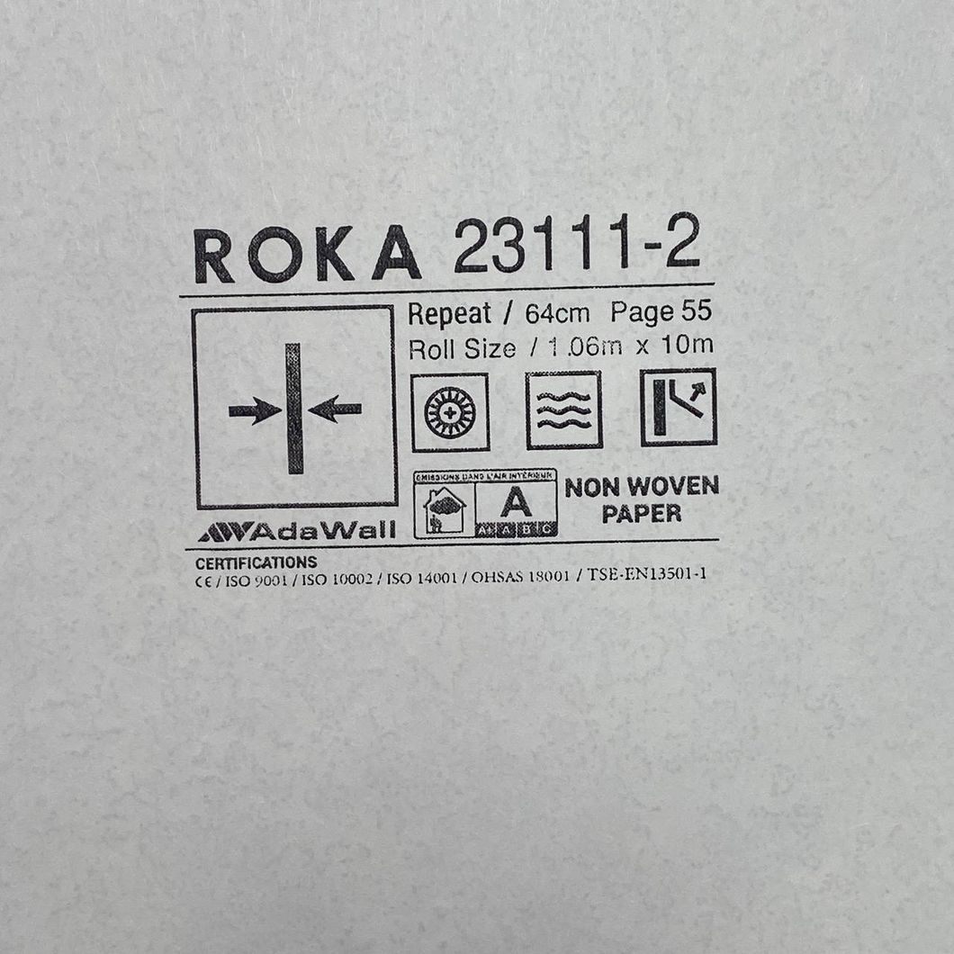 Шпалери вінілові на флізеліновій основі сірий Roka AdaWall 1,06 х 10м (23111-2)