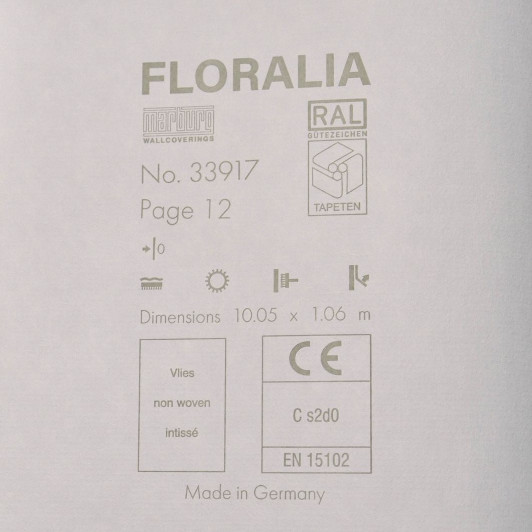 Обои виниловые на флизелиновой основе Marburg Floralia серый 1,06 х 10,05м (33917)