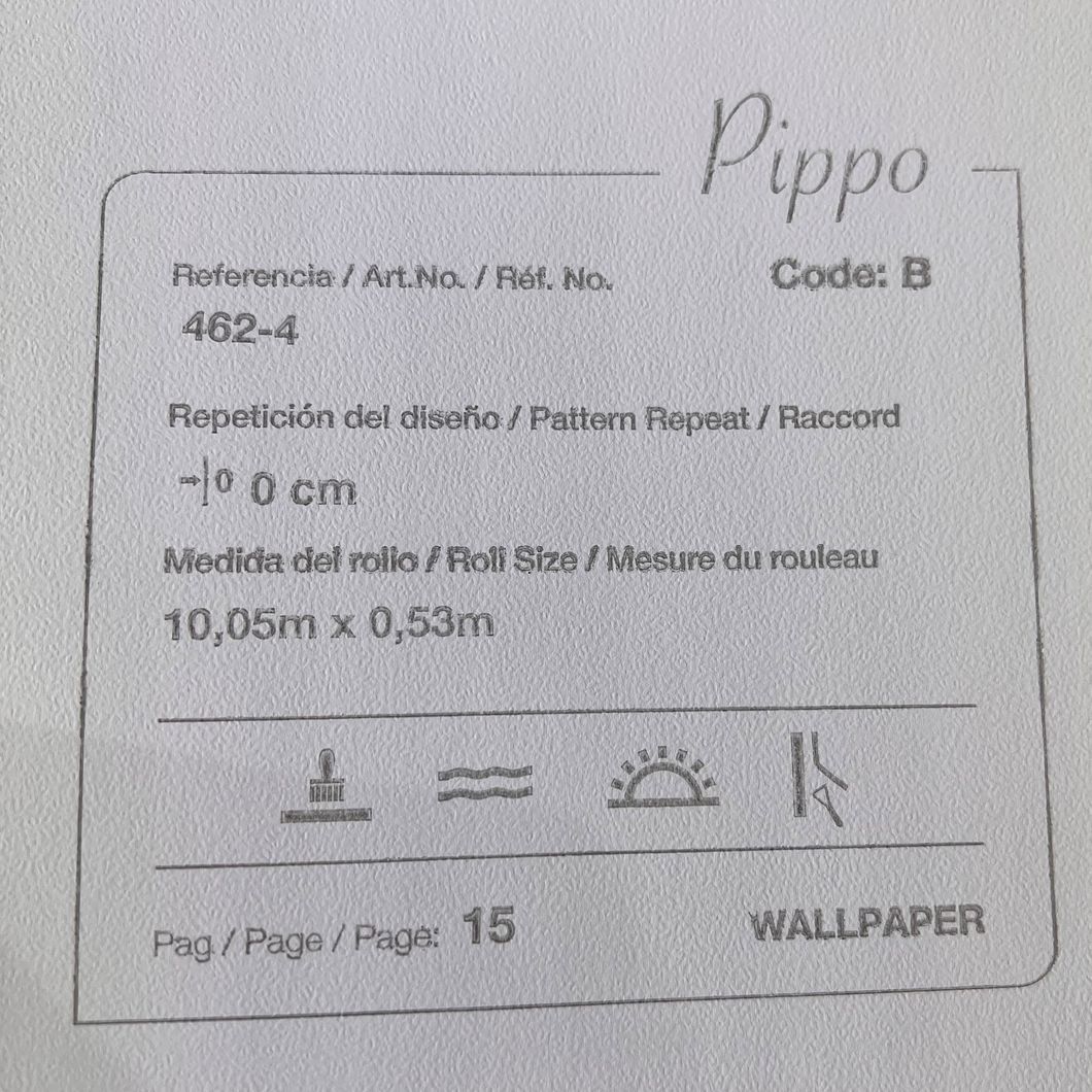 Обои бумажные ICH Pippo Серые 0,53 х 10,05м (462-4)
