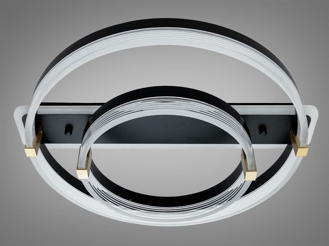 Стельова LED люстра біла 58W два кільця димер ПДУ