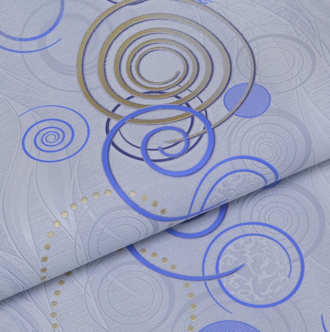 Шпалери вінілові на паперовій основі Слов'янські шпалери Comfort В58,4 Спіраль блакитний 0,53 х 10,05м (9385-03)