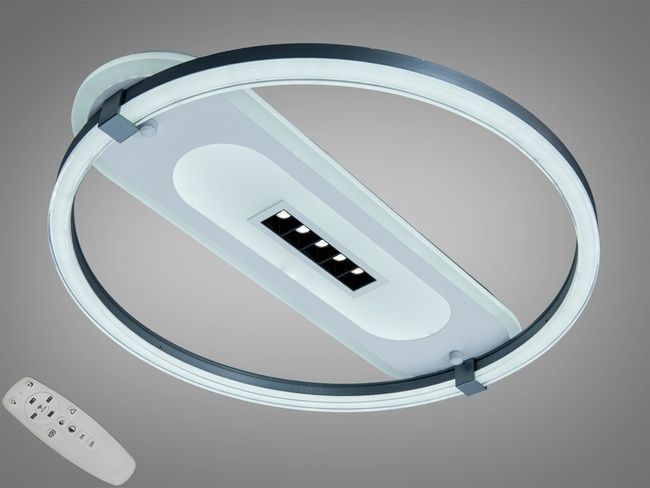Люстра стельова LED Diasha біло чорна 48W пульт