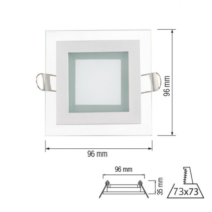 Світильник світлодіодний врізний MARIA-6 6W 4200К`, Білий, Білий