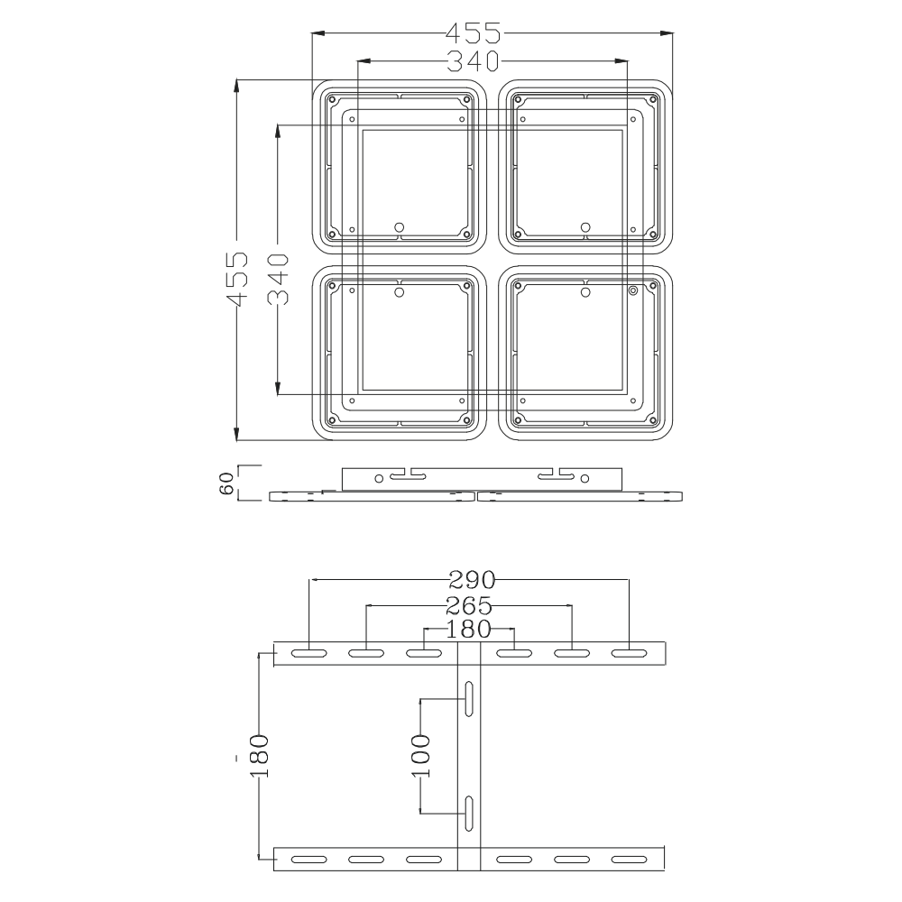 Світлодіодна люстра AERO square 70W 4S-ON/OFF-455х455х60-WHITE/WHITE-220-IP20 Керується вимикачем (без пульта), матовий білий; білий
