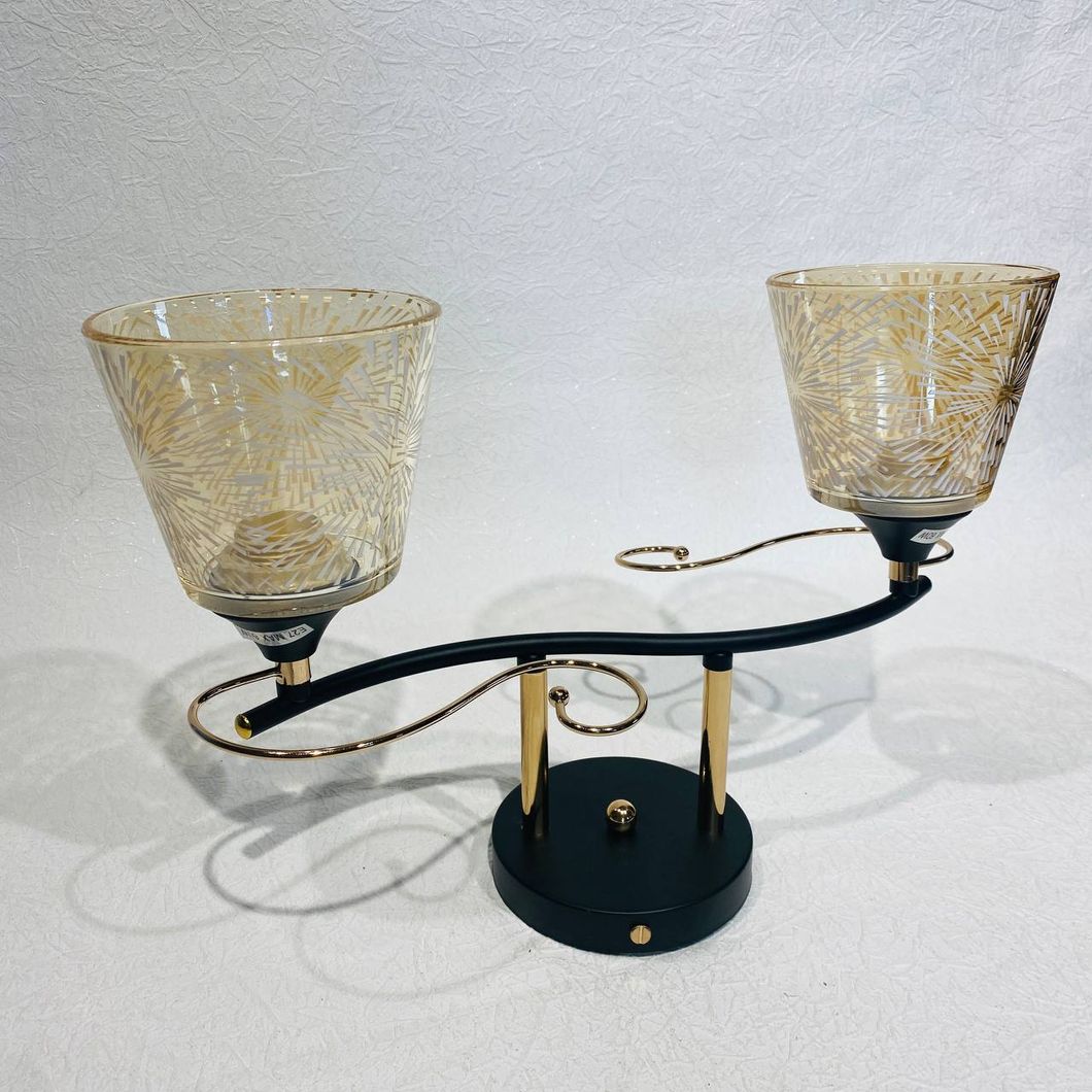 Люстра 2 лампи, золота у вітальню, спальню скло в класичному стилі (XA1318/2), Золотий, Золотий