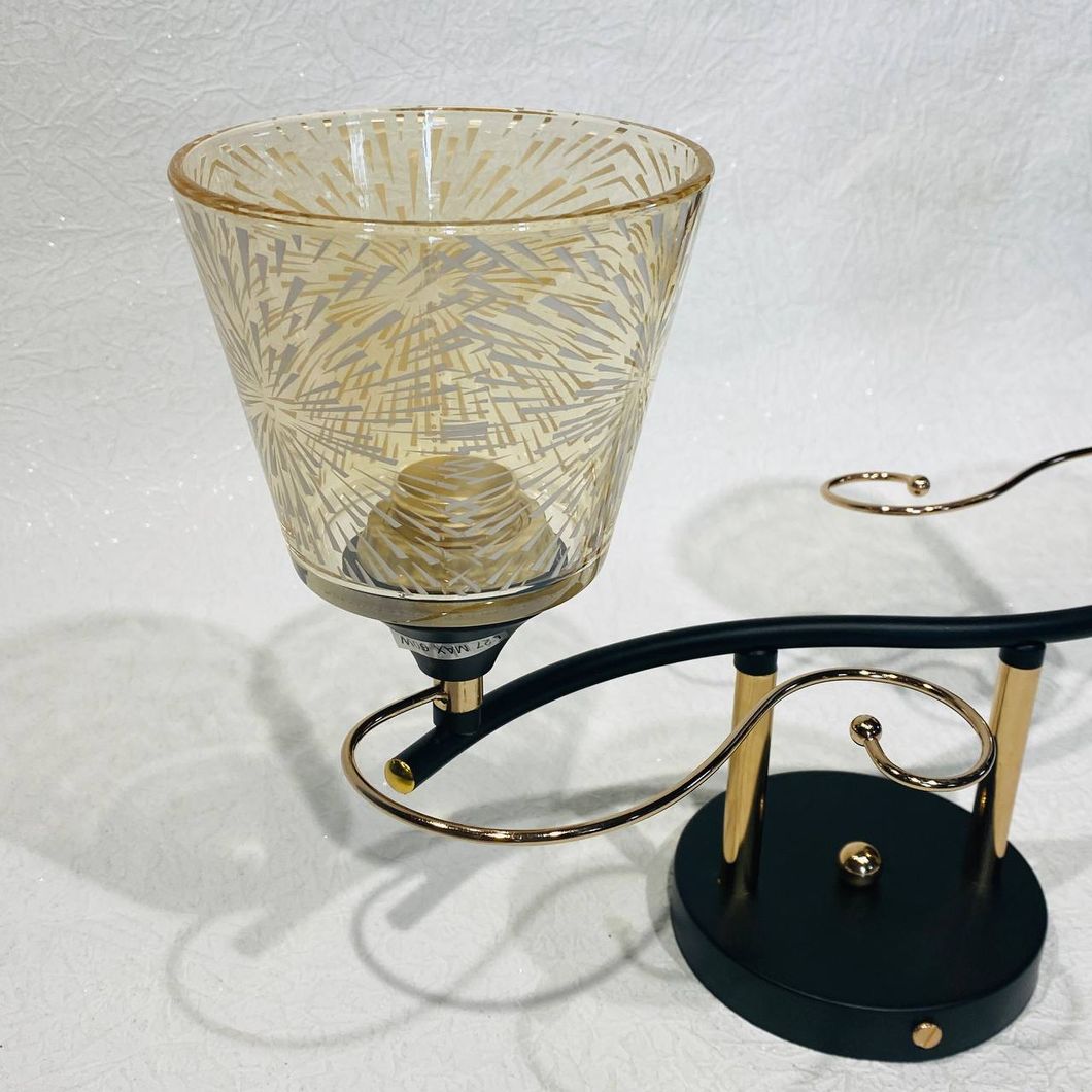 Люстра 2 лампы, золотая в гостиную, спальню стекло в классическом стиле (XA1318/2), Золотой, Золотой
