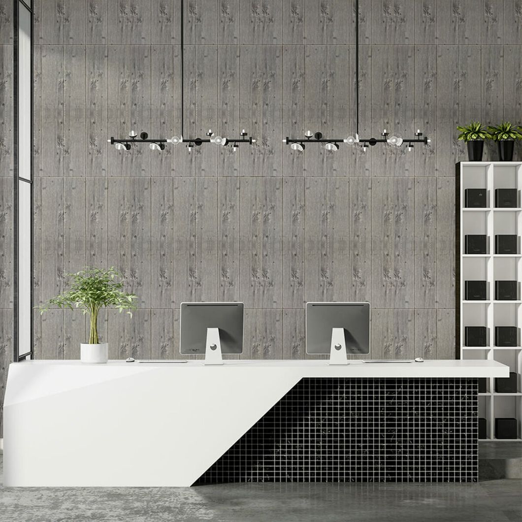 Панель стеновая самоклеющаяся декоративная 3D графитовое дерево 700 х 700 х 4 мм (079), Серый, Серый