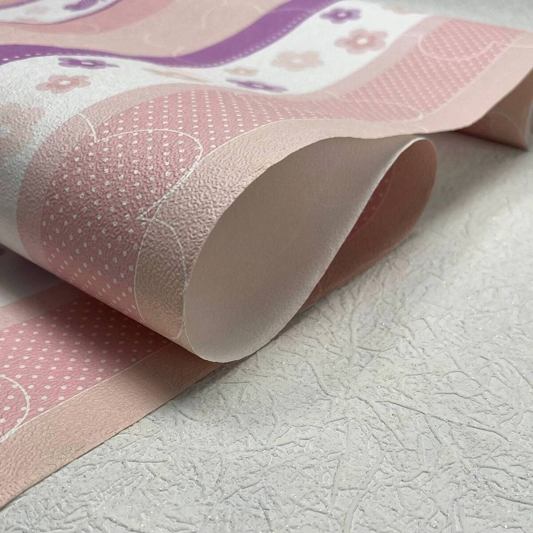 Шпалери паперові Шарм Смужка рожево-бузкові 0,53 х 10,05м (123-05)